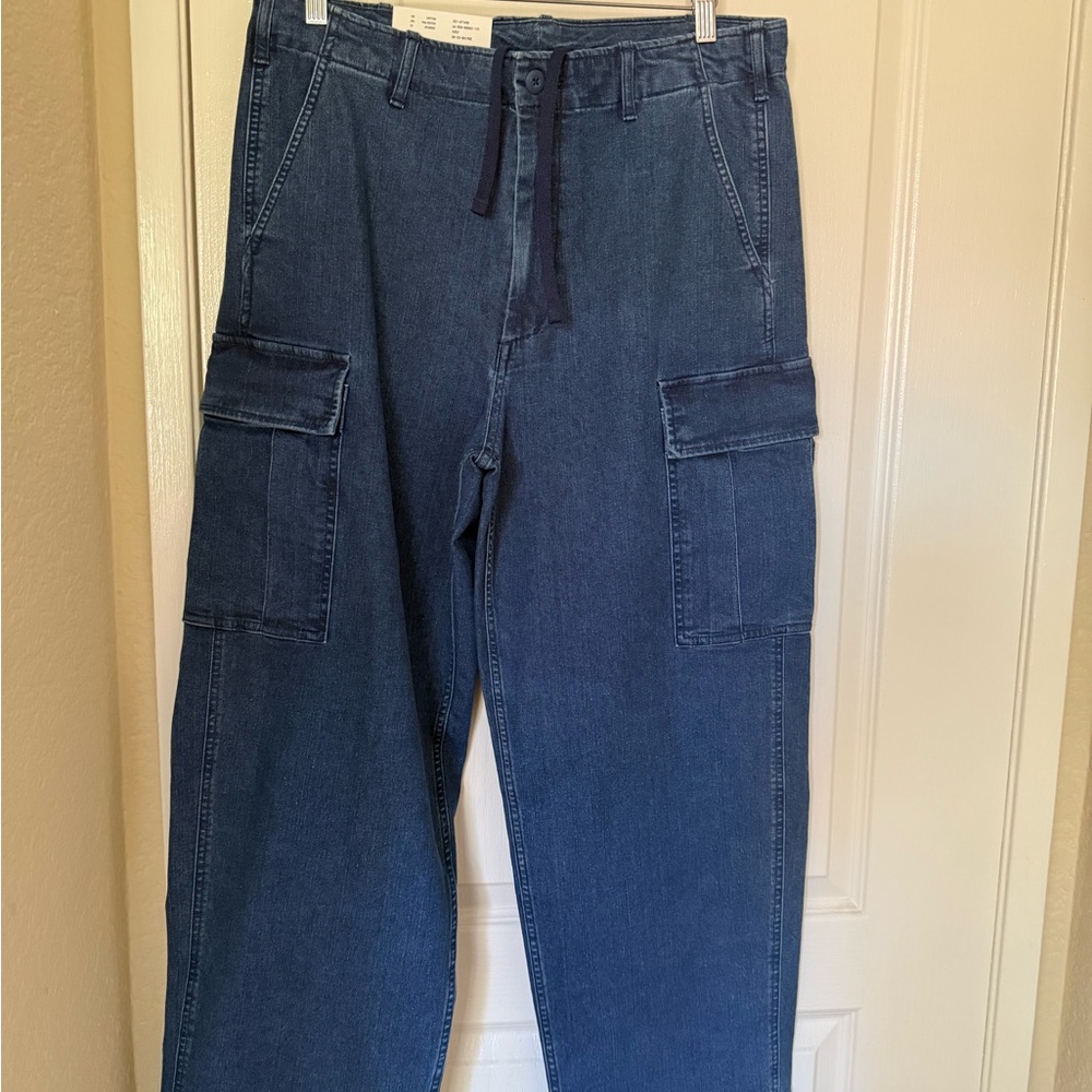 Uniqlo Wide Fit Denim Cargo Pants